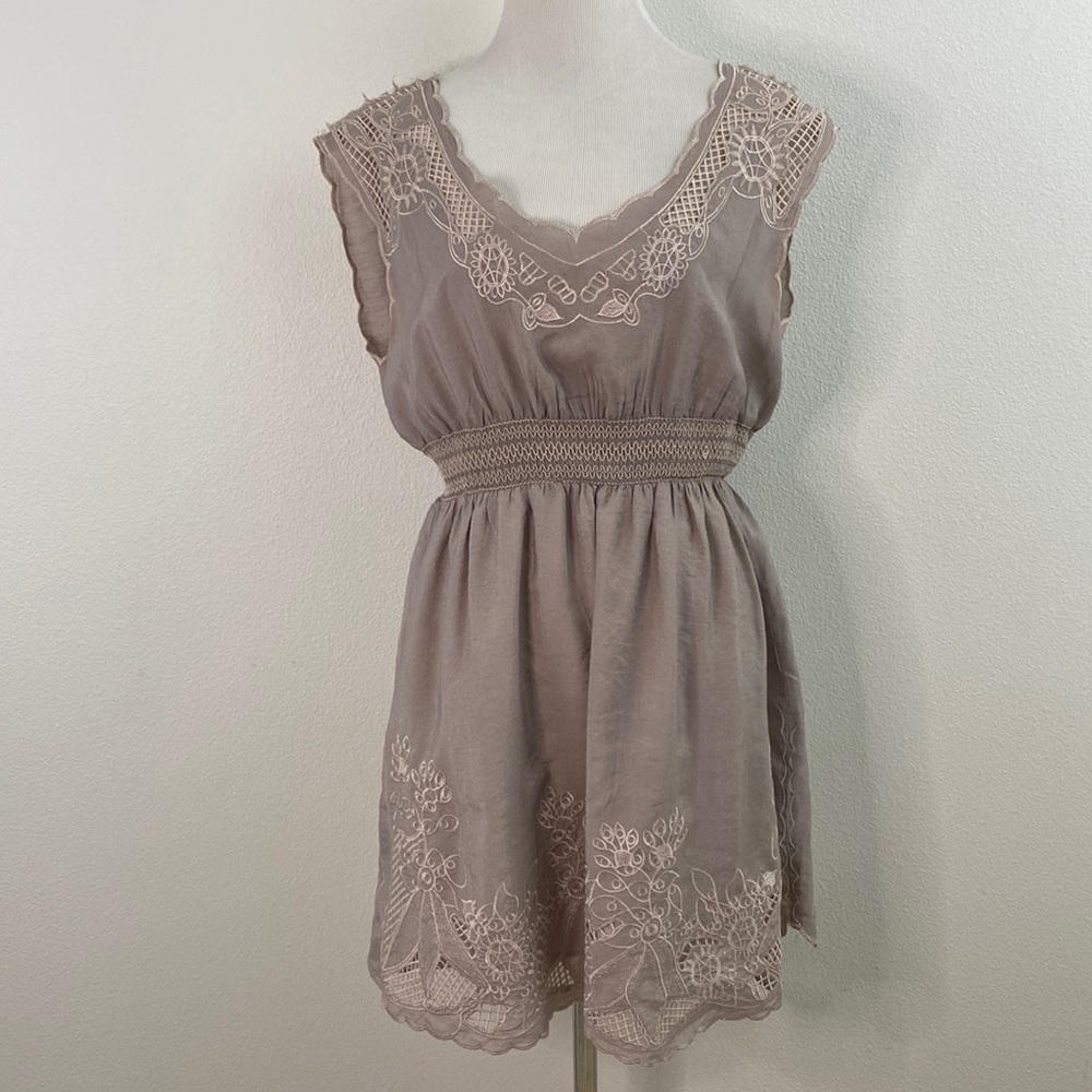 Daisy Shoppe | Embroidered Sleeveless Dress